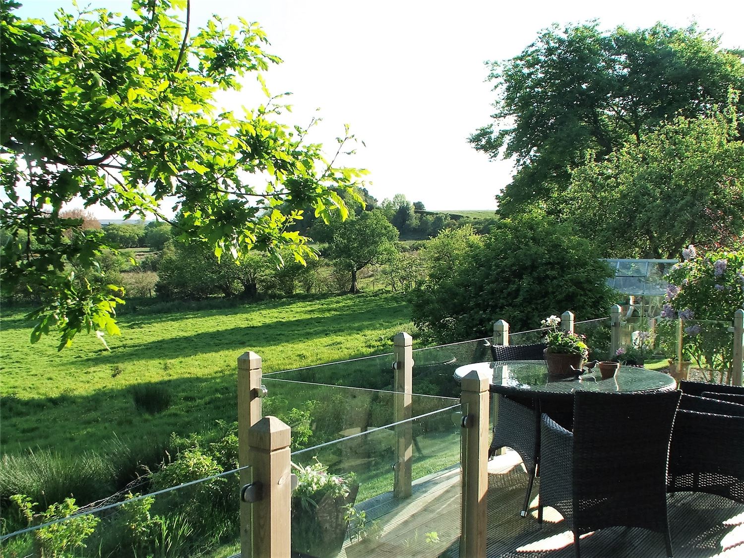 view from decking over field